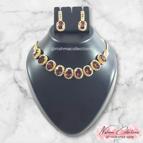 Regal Merlot Wine Necklace Set - Image 4