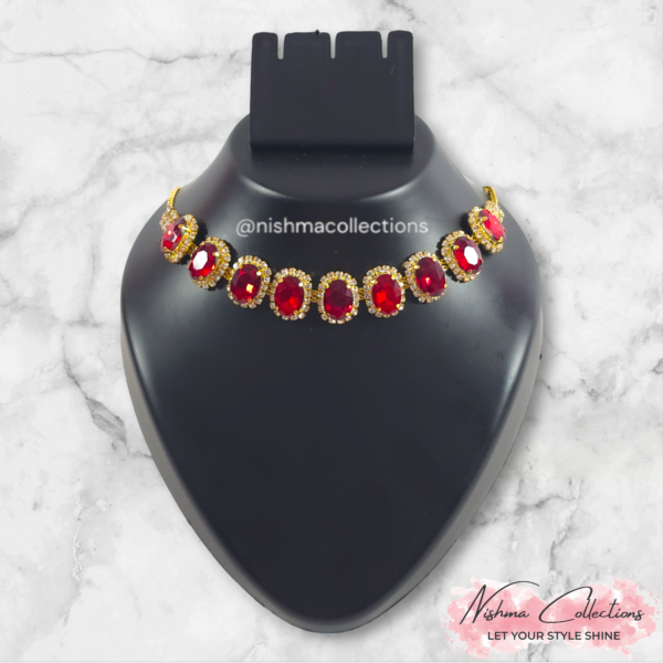 Radiant Ruby Red Necklace Set - Image 2