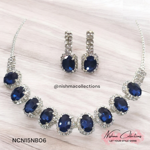 Sophisticated Navy Blue Necklace Set