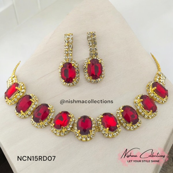 Radiant Ruby Red Necklace Set