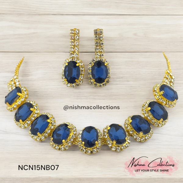 Royal Sapphire Navy Blue Necklace Set