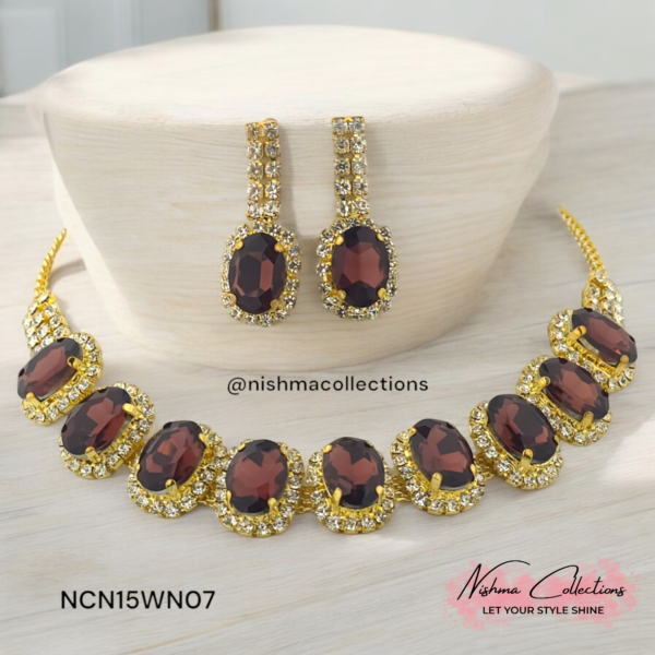 Regal Merlot Wine Necklace Set